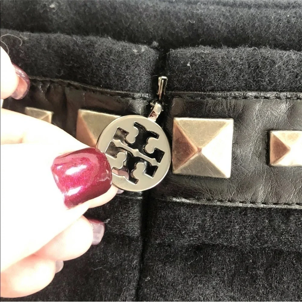 Tory Burch Sylvia Black Wool Pencil Skirt Sz XL